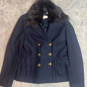 Tory Burch Alexandre Removable Fur Collar Peacoat Size 4